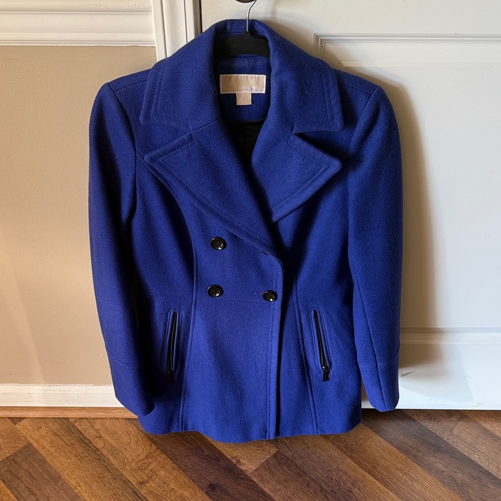 Michael Kors Women's Blue Pea Coat